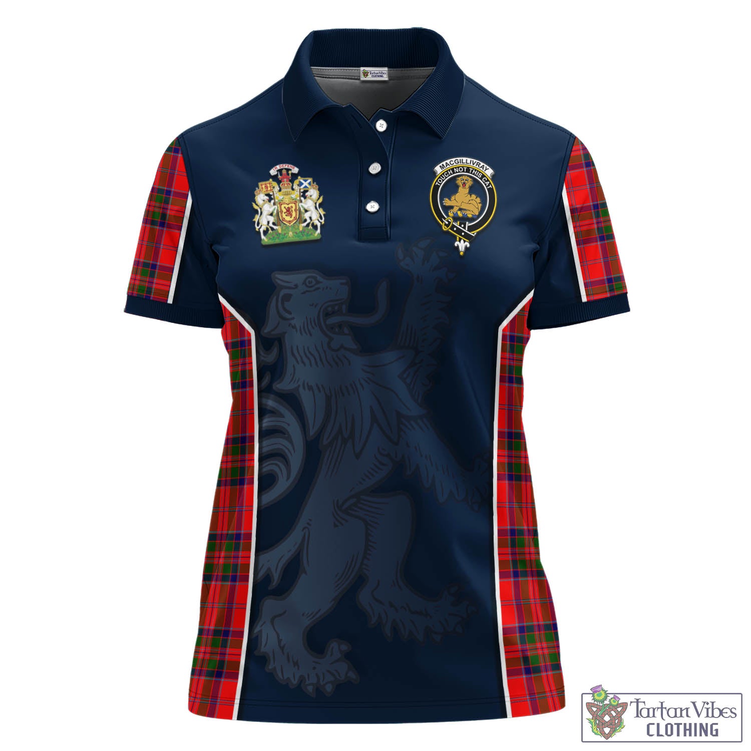 Tartan Vibes Clothing MacGillivray Modern Tartan Women's Polo Shirt with Family Crest and Lion Rampant Vibes Sport Style