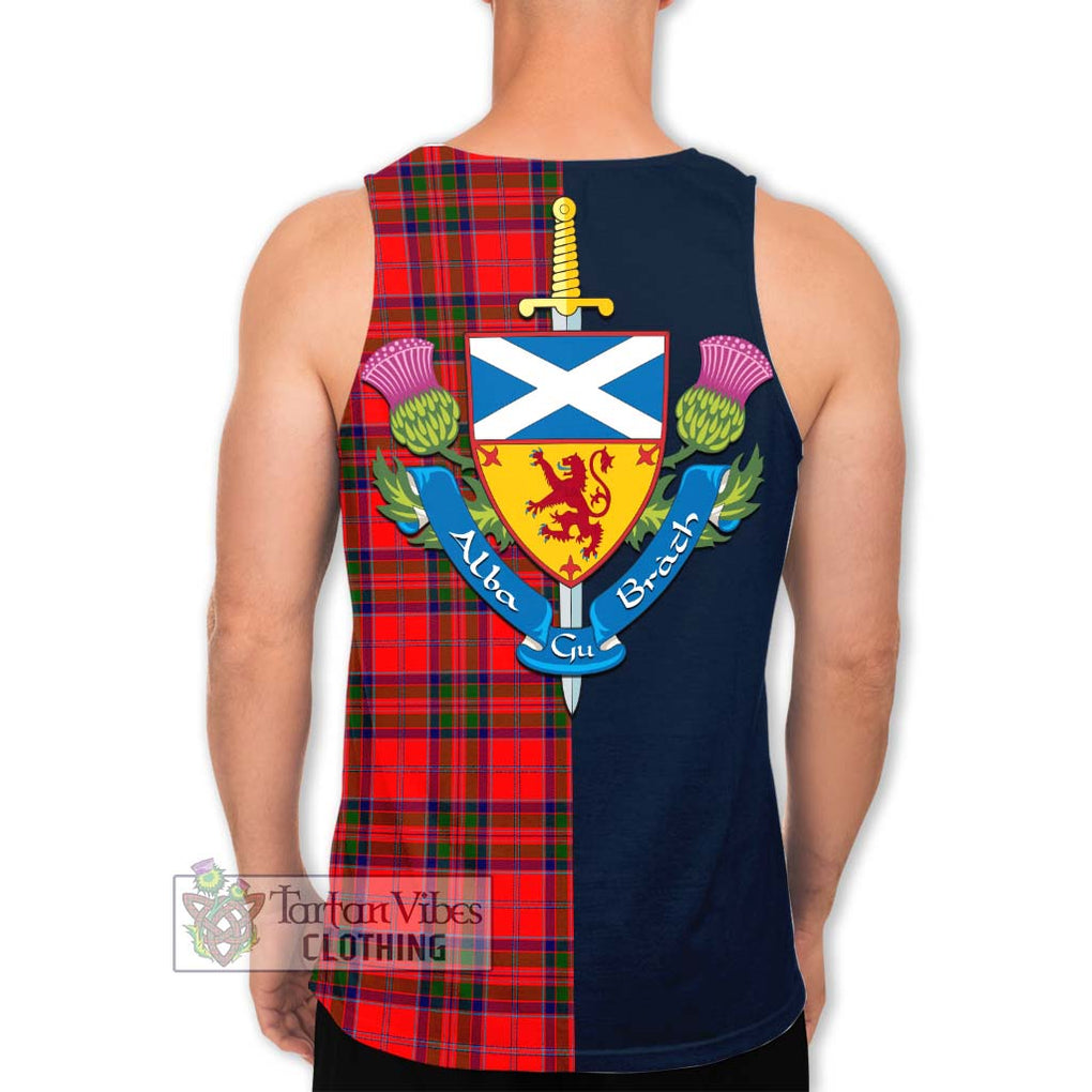 Tartan Vibes Clothing MacGillivray Modern Tartan Men's Tank Top with Scottish Lion Royal Arm Half Style