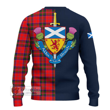 MacGillivray Modern Tartan Knitted Sweater with Scottish Lion Royal Arm Half Style