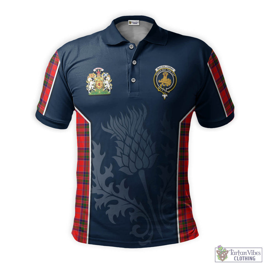 Tartan Vibes Clothing MacGillivray Modern Tartan Men's Polo Shirt with Family Crest and Scottish Thistle Vibes Sport Style