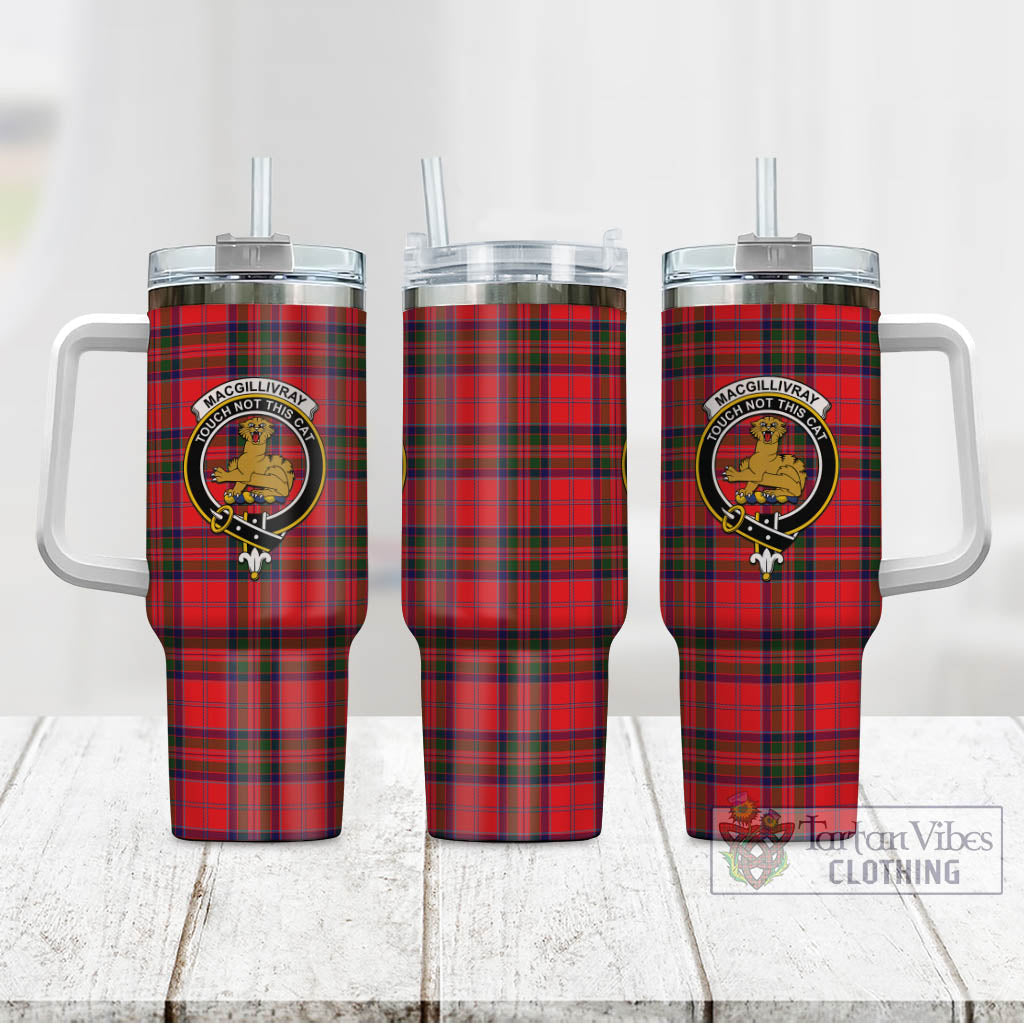 Tartan Vibes Clothing MacGillivray Modern Tartan and Family Crest Tumbler with Handle