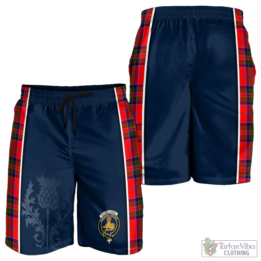 Tartan Vibes Clothing MacGillivray Modern Tartan Men's Shorts with Family Crest and Scottish Thistle Vibes Sport Style