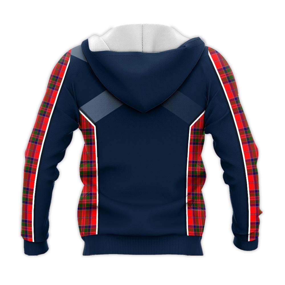 Tartan Vibes Clothing MacGillivray Modern Tartan Knitted Hoodie with Family Crest and Scottish Thistle Vibes Sport Style