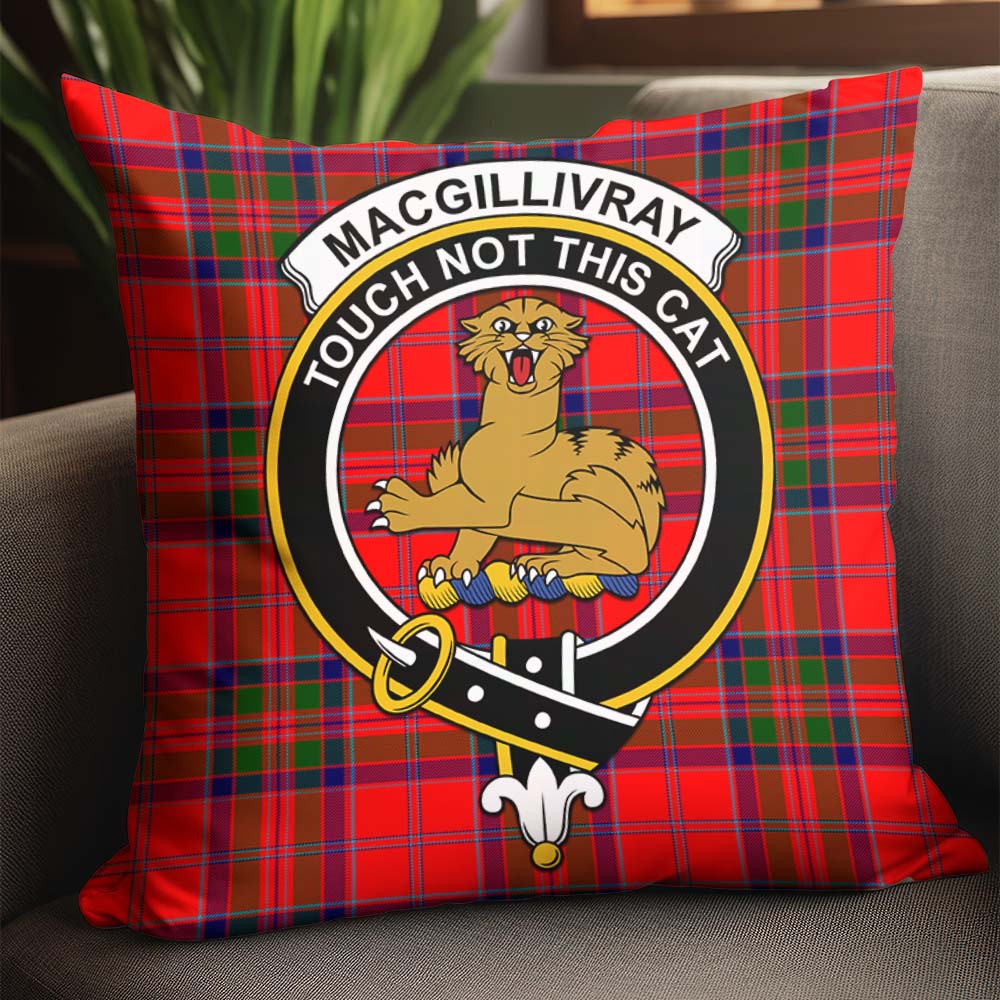 MacGillivray Modern Tartan Pillow Cover with Family Crest - Tartanvibesclothing