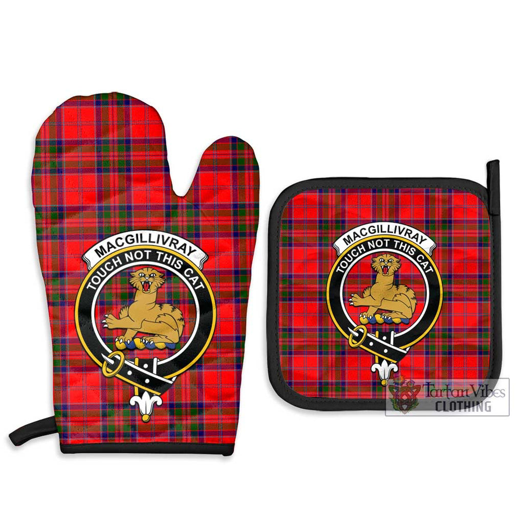 MacGillivray Modern Tartan Combo Oven Mitt & Pot-Holder with Family Crest Combo 1 Oven Mitt & 2 Pot-Holder Black - Tartan Vibes Clothing