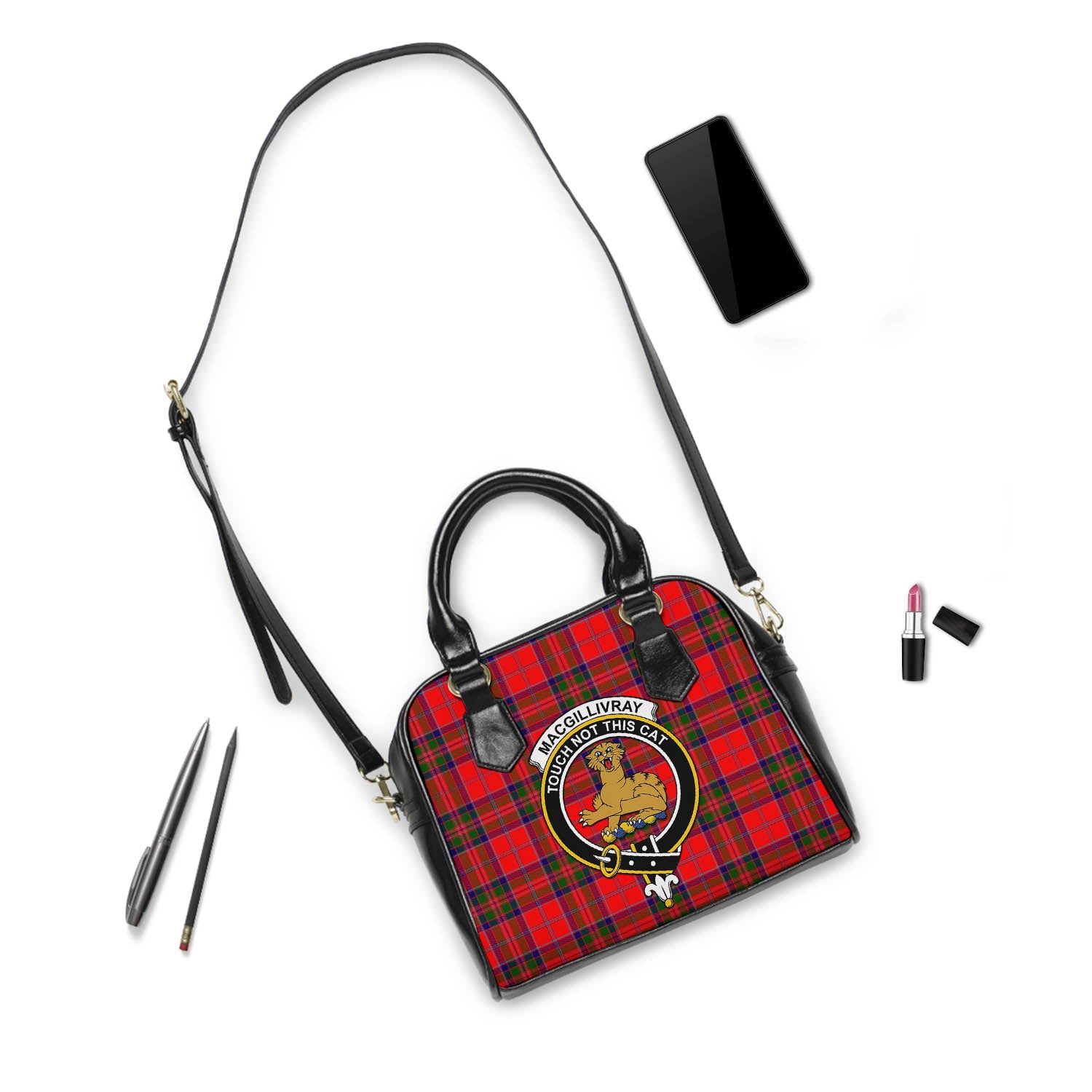 MacGillivray Modern Tartan Shoulder Handbags with Family Crest - Tartanvibesclothing
