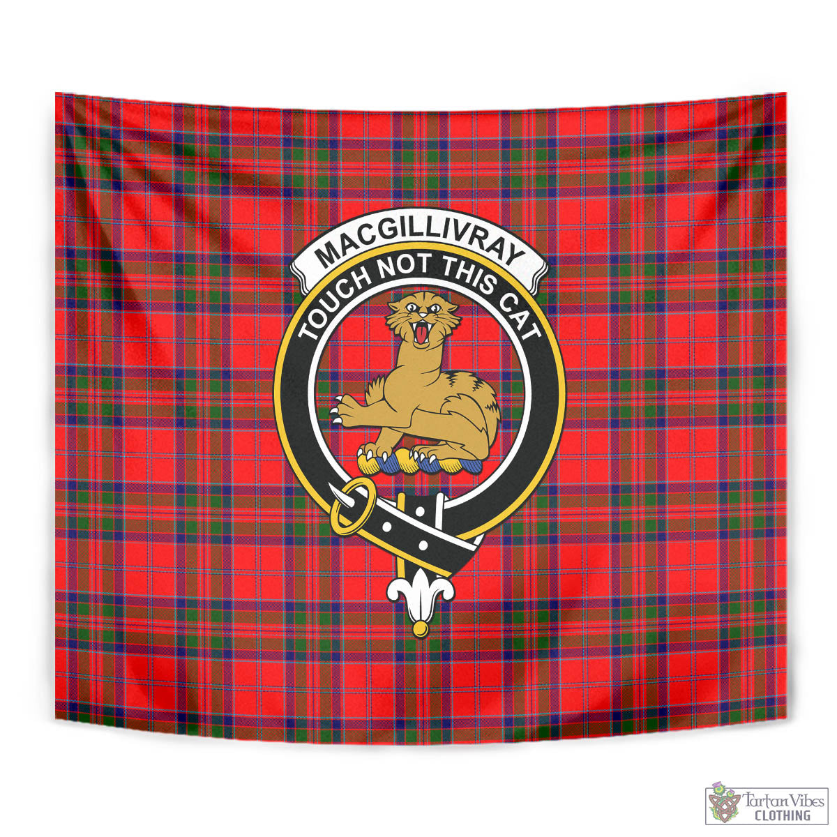 Tartan Vibes Clothing MacGillivray Modern Tartan Tapestry Wall Hanging and Home Decor for Room with Family Crest