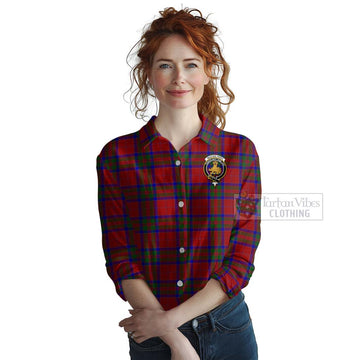 MacGilvery (McGilvery) Tartan Women's Casual Shirt with Family Crest Celtic Skull Style