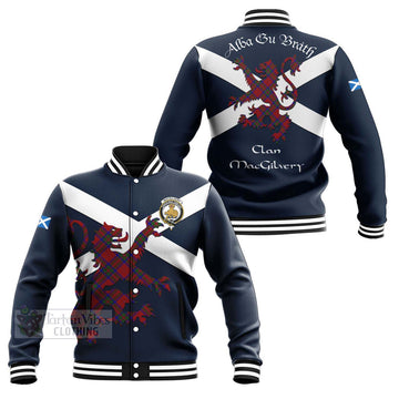 MacGilvery (McGilvery) Tartan Lion Rampant Baseball Jacket Proudly Display Your Heritage with Alba Gu Brath and Clan Name Unisex - Tartan Vibes Clothing