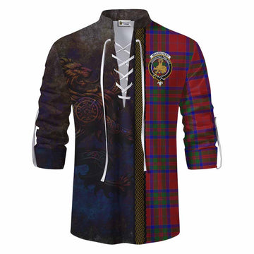 MacGilvery (McGilvery) Tartan Family Crest Ghillie Kilt Shirt Alba Gu Brath Be Brave Lion Ancient Style Men - Tartan Vibes Clothing