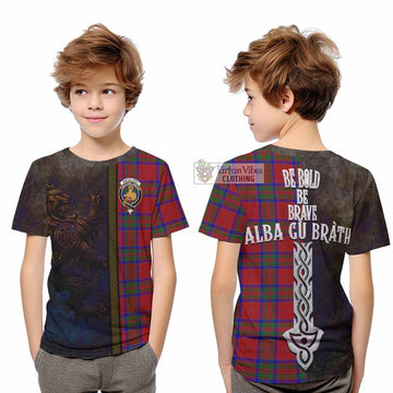 MacGilvery (McGilvery) Tartan Family Crest Kid T-Shirt Alba Gu Brath Be Brave Lion Ancient Style - Tartan Vibes Clothing