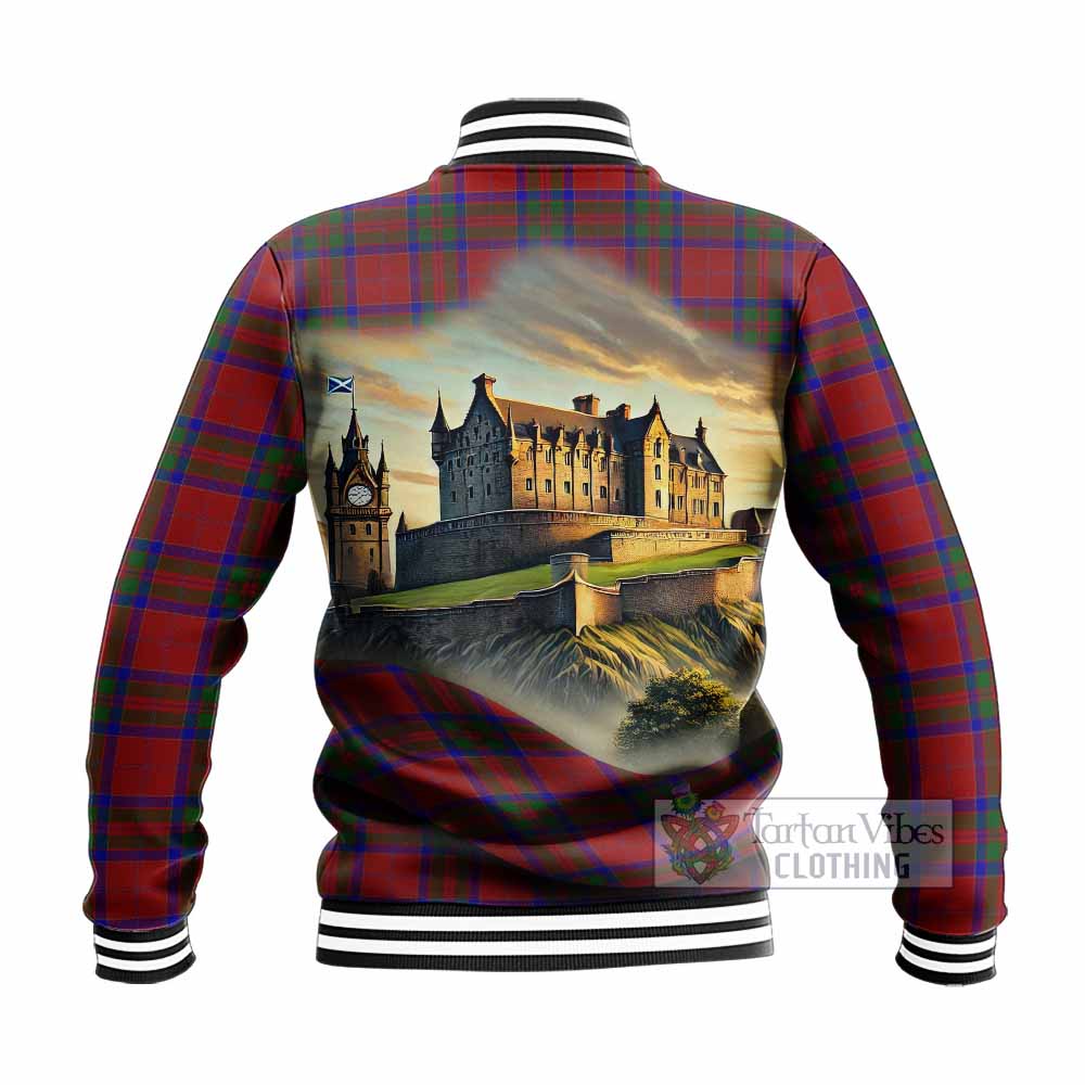MacGilvery (McGilvery) Tartan Family Crest Baseball Jacket with Scottish Ancient Castle Style - Tartan Vibes Clothing