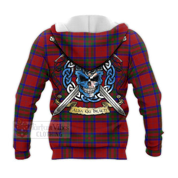 MacGilvery (McGilvery) Tartan Knitted Hoodie with Family Crest Celtic Skull Style - Tartan Vibes Clothing