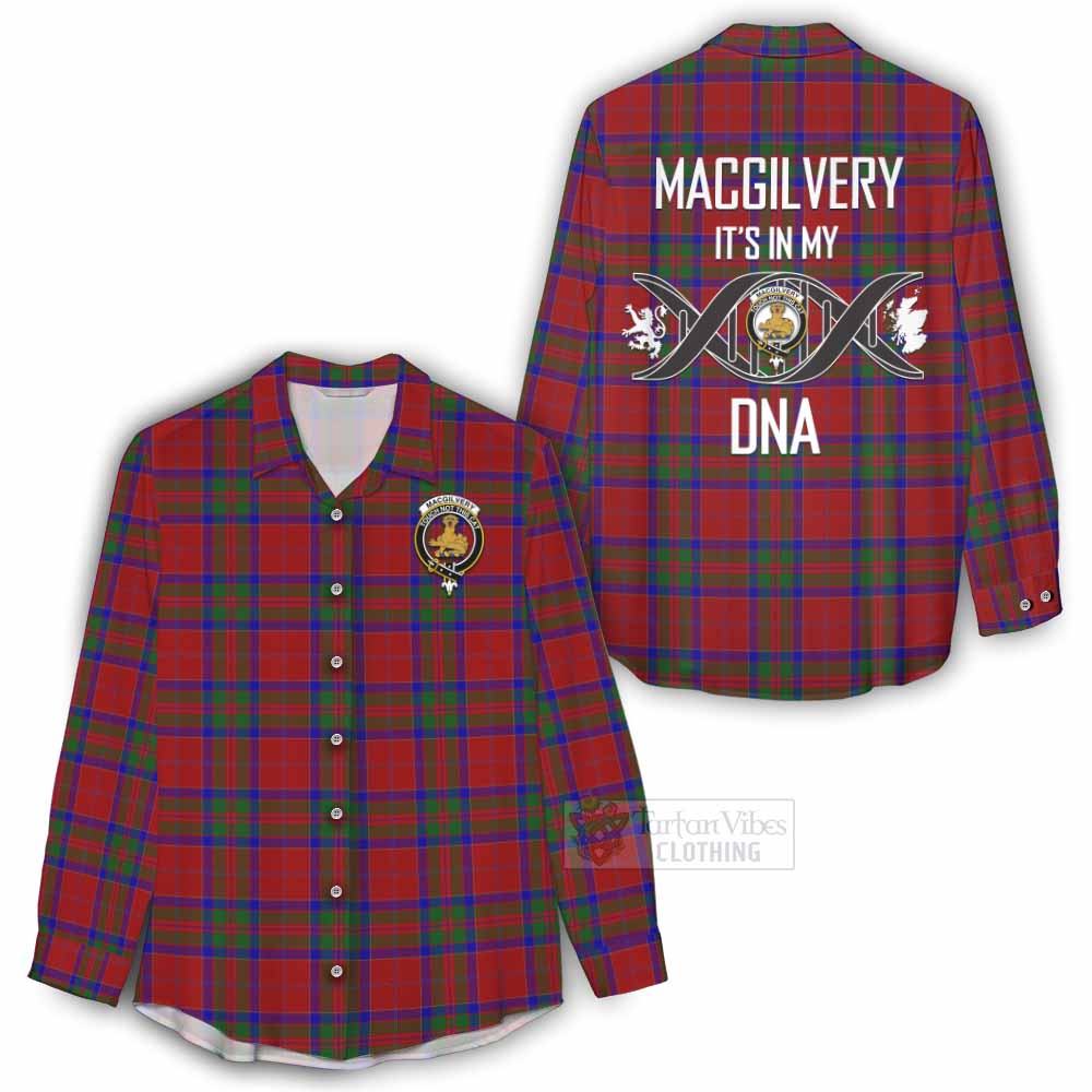 Tartan Vibes Clothing MacGilvery (McGilvery) Tartan Women's Casual Shirt with Family Crest DNA In Me Style