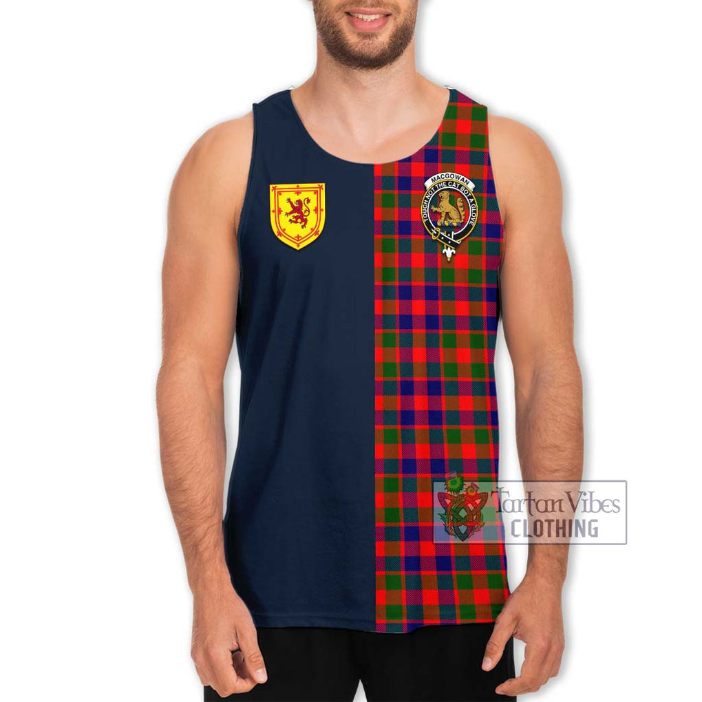 MacGowan (McGowan) Tartan Men's Tank Top Alba with Scottish Lion Royal Arm Half Style Men - Tartan Vibes Clothing
