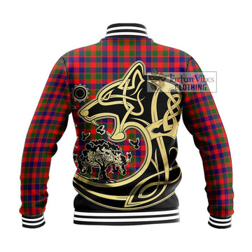 MacGowan (McGowan) Tartan Baseball Jacket with Family Crest Celtic Wolf Style - Tartan Vibes Clothing