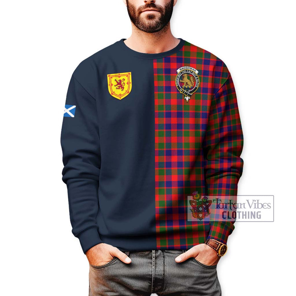 MacGowan (McGowan) Tartan Sweatshirt Alba with Scottish Lion Royal Arm Half Style - Tartan Vibes Clothing