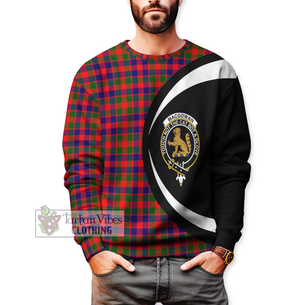 MacGowan (McGowan) Tartan Sweatshirt with Family Crest Circle Style - Tartan Vibes Clothing