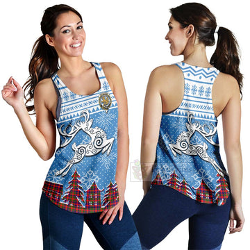 MacGowan (McGowan) Clan Christmas Women's Racerback Tanks Celtic Reindeer Style 4XL - Tartan Vibes Clothing