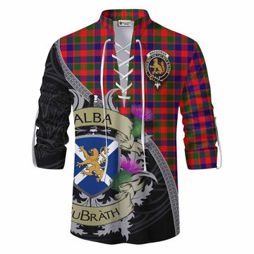 MacGowan (McGowan) Tartan Family Crest Ghillie Kilt Shirt Lion Rampant Royal Thistle Shield Celtic Inspired Men - Tartan Vibes Clothing