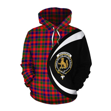 MacGowan (McGowan) Tartan Cotton Hoodie with Family Crest Circle Style Pullover Hoodie XS - Tartan Vibes Clothing