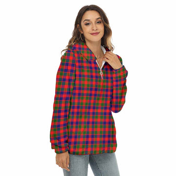 MacGowan (McGowan) Tartan Women's Borg Fleece Hoodie with Half Zip Female - Tartan Vibes Clothing