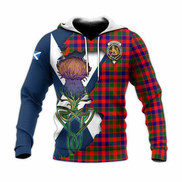 MacGowan (McGowan) Tartan Family Crest Knitted Hoodie Scottish Thistle Celtic Inspired Unisex Knitted Pullover Hoodie - Tartan Vibes Clothing