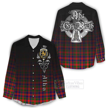 MacGowan (McGowan) Tartan Women's Casual Shirt Featuring Alba Gu Brath Family Crest Celtic Inspired