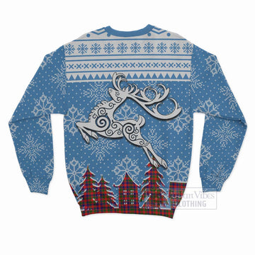 MacGowan (McGowan) Clan Christmas Sweatshirt Celtic Reindeer Style - Tartan Vibes Clothing