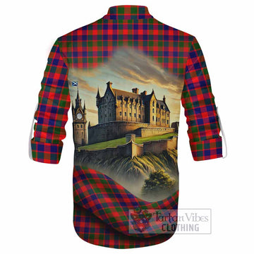 MacGowan (McGowan) Tartan Family Crest Ghillie Kilt Shirt with Scottish Ancient Castle Style - Tartan Vibes Clothing