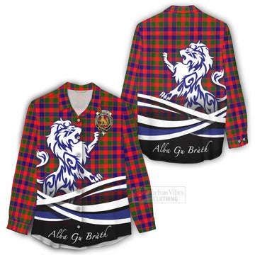 MacGowan (McGowan) Tartan Women's Casual Shirt with Alba Gu Brath Regal Lion Emblem