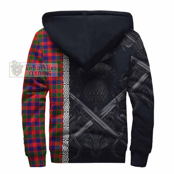 MacGowan (McGowan) Tartan Sherpa Hoodie with Family Crest Cross Sword Thistle Celtic Vibes - Tartan Vibes Clothing