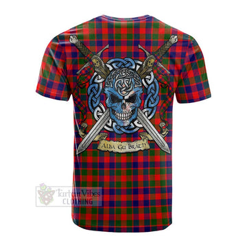 MacGowan (McGowan) Tartan Cotton T-shirt with Family Crest Celtic Skull Style Men's Shirt - Tartan Vibes Clothing