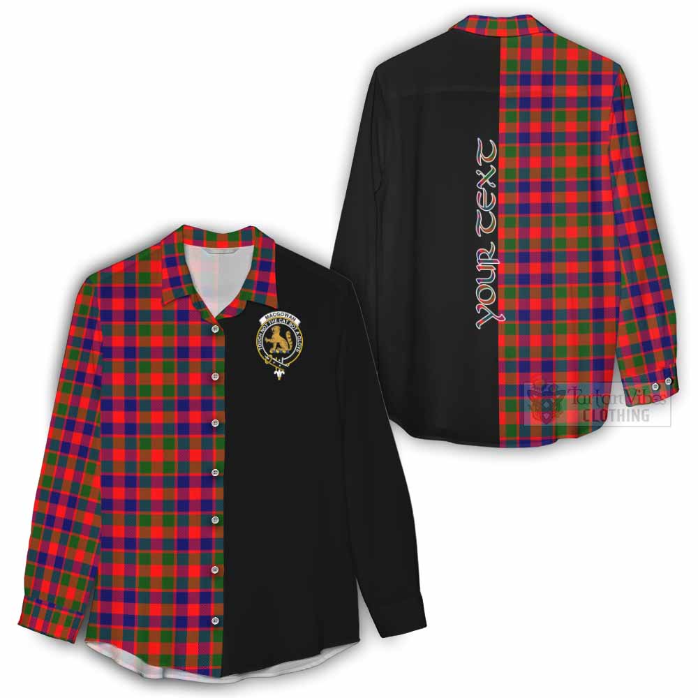 Tartan Vibes Clothing MacGowan (McGowan) Tartan Women's Casual Shirt with Family Crest and Half Of Me Style