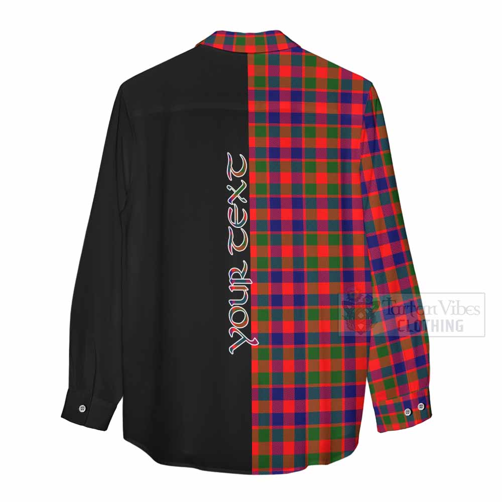 Tartan Vibes Clothing MacGowan (McGowan) Tartan Women's Casual Shirt with Family Crest and Half Of Me Style