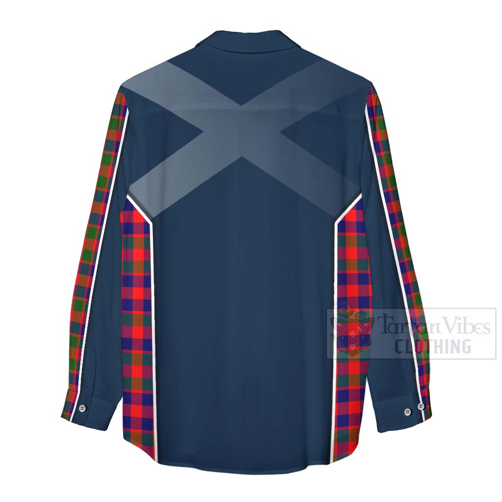 Tartan Vibes Clothing MacGowan (McGowan) Tartan Women's Casual Shirt with Family Crest and Scottish Thistle Vibes Sport Style