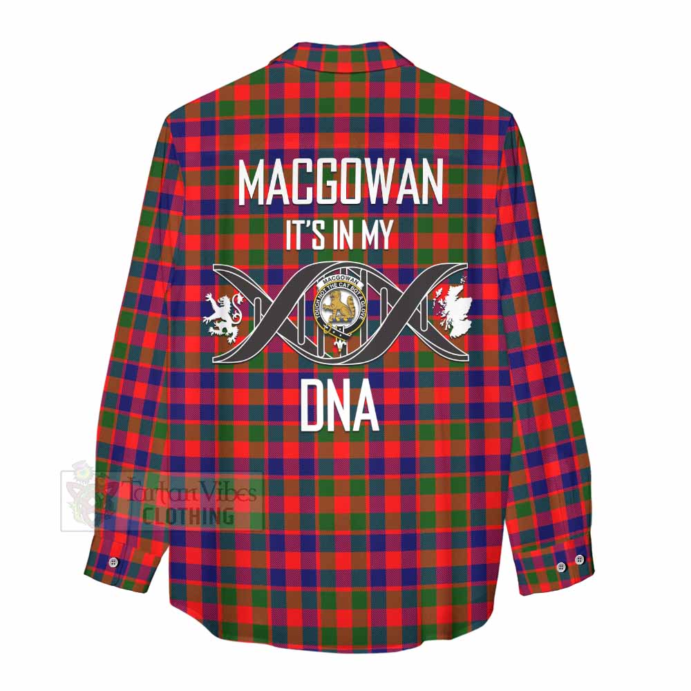 Tartan Vibes Clothing MacGowan (McGowan) Tartan Women's Casual Shirt with Family Crest DNA In Me Style