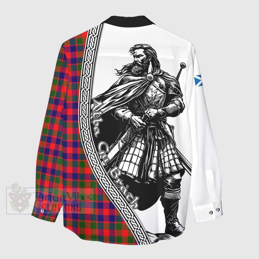 Tartan Vibes Clothing MacGowan (McGowan) Tartan Clan Crest Women's Casual Shirt with Highlander Warrior Celtic Style