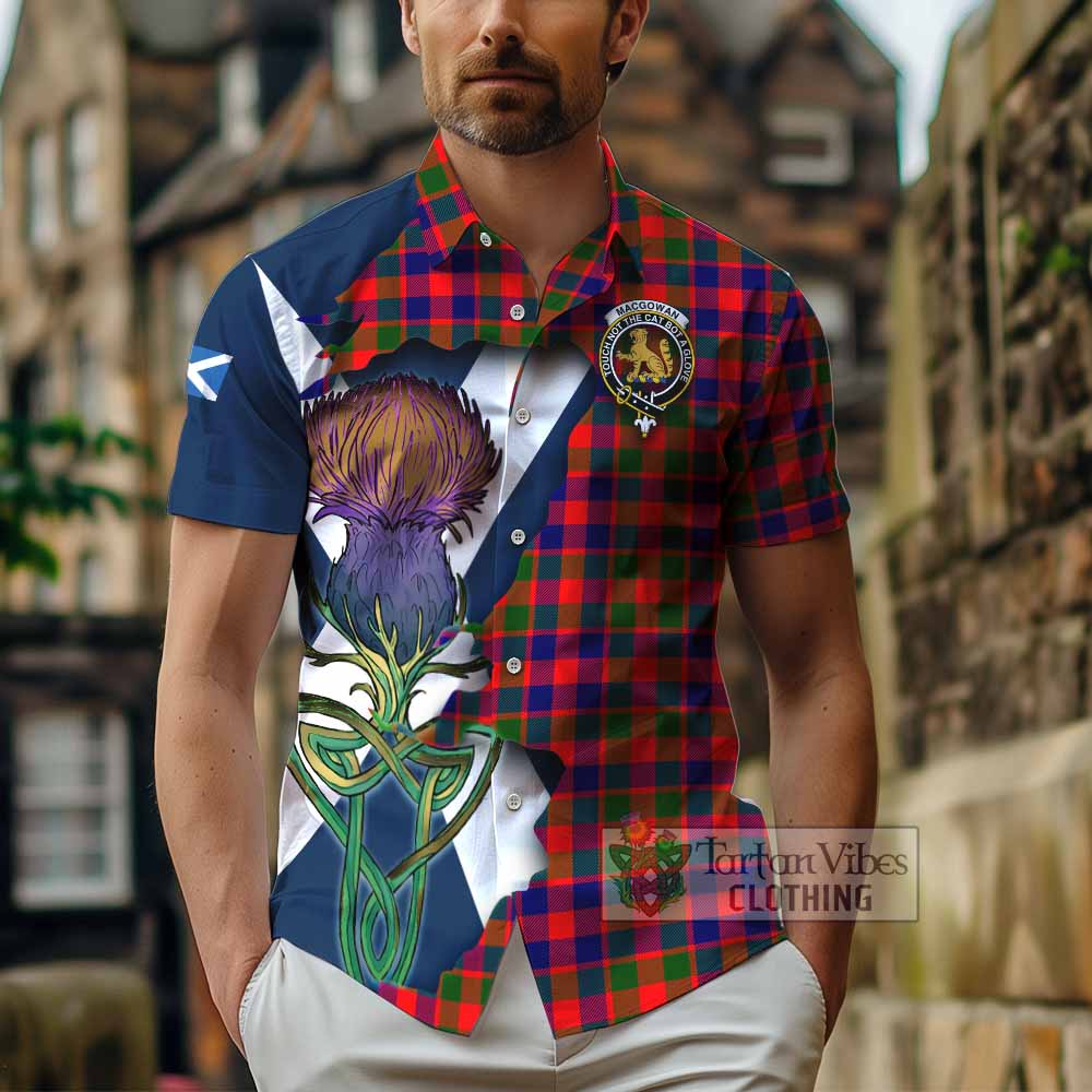 MacGowan (McGowan) Tartan Family Crest Hawaiian Shirt Scottish Thistle Celtic Inspired - Tartan Vibes Clothing