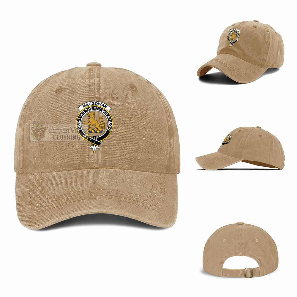 MacGowan (McGowan) Family Crest Denim Baseball Cap - 2D-tartanvibesclothing