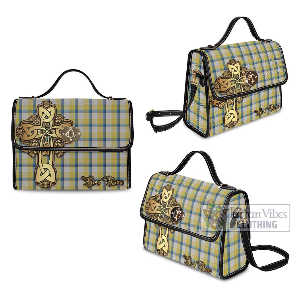 MacGrath (McGrath) Tartan Waterproof Canvas Bag Golden Thistle Celtic Cross Style - Tartan Vibes Clothing