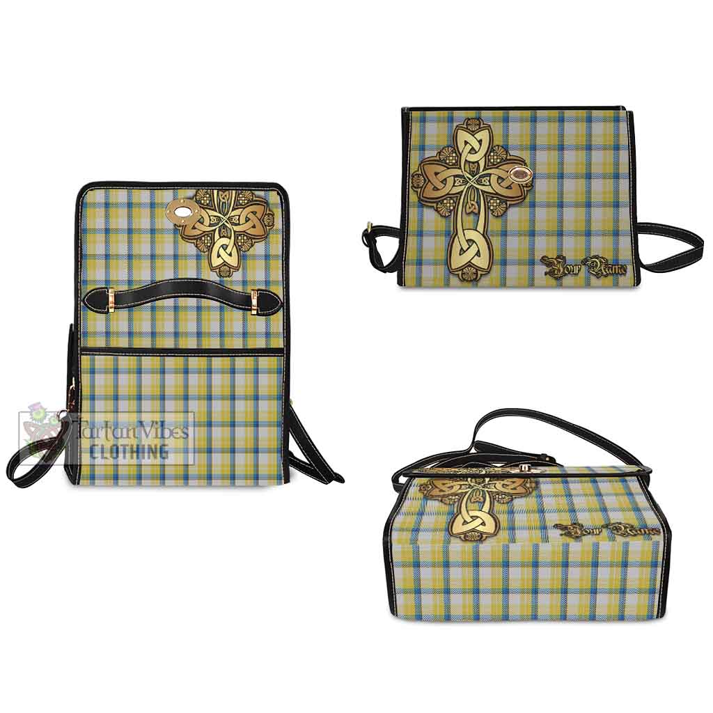 MacGrath (McGrath) Tartan Waterproof Canvas Bag Golden Thistle Celtic Cross Style - Tartan Vibes Clothing