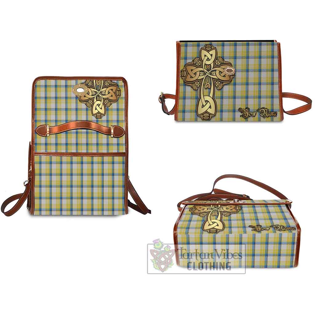 MacGrath (McGrath) Tartan Waterproof Canvas Bag Golden Thistle Celtic Cross Style - Tartan Vibes Clothing