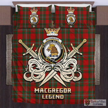 MacGregor (McGregor) Tartan Bedding Set with Clan Crest and the Golden Sword of Courageous Legacy