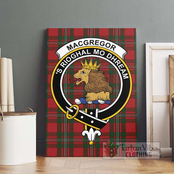 MacGregor (McGregor) Tartan Canvas Print Wall Art with Family Crest