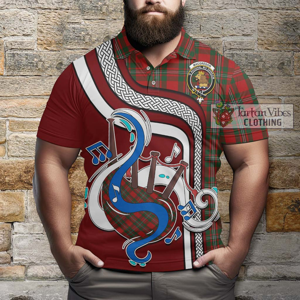 Tartan Vibes Clothing MacGregor Tartan Polo Shirt with Epic Bagpipe Style