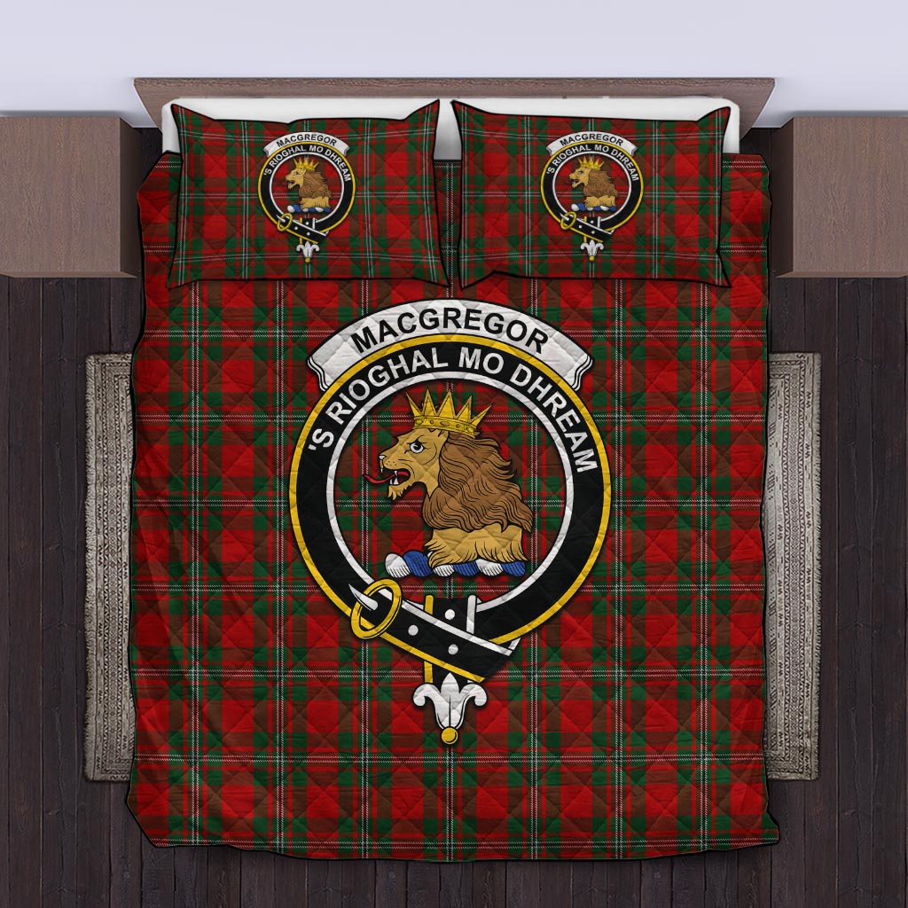 MacGregor (McGregor) Tartan Quilt Bed Set with Family Crest Twin - Tartan Vibes Clothing