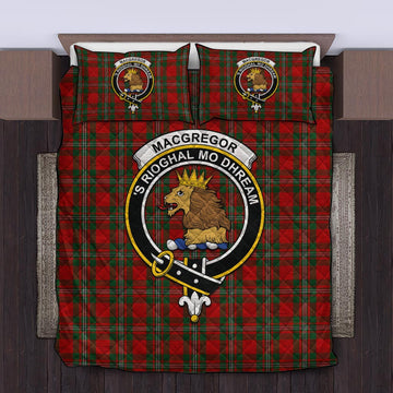 MacGregor (McGregor) Tartan Quilt Bed Set with Family Crest