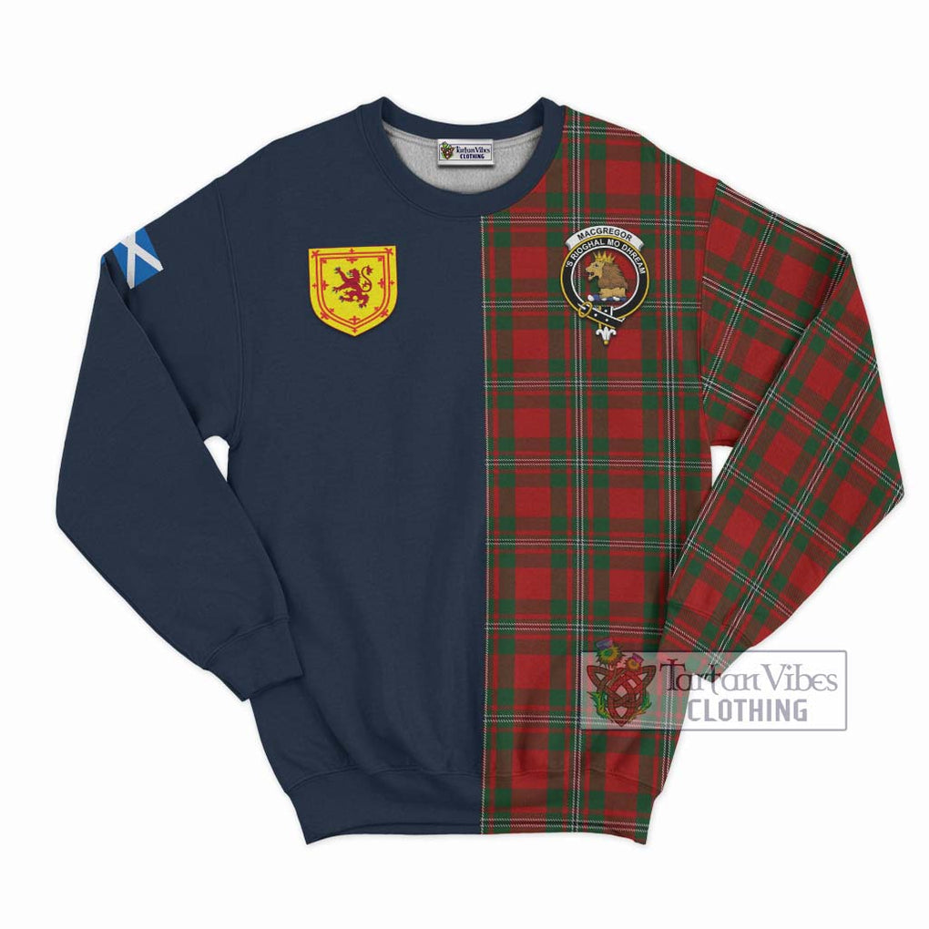 MacGregor (McGregor) Tartan Sweatshirt Alba with Scottish Lion Royal Arm Half Style Unisex - Tartan Vibes Clothing