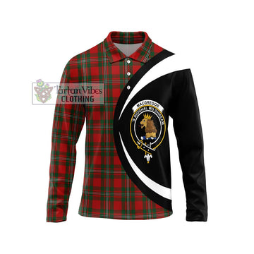 MacGregor (McGregor) Tartan Long Sleeve Polo Shirt with Family Crest Circle Style